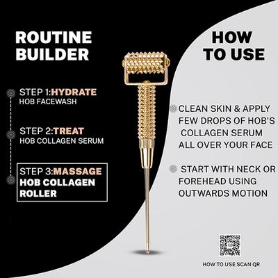 House of Beauty Gold Collagen Roller with Acupressure Point Press For Plumping & Fine Lines 1's - Massagers