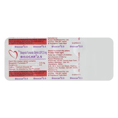 Bisocar 2.5mg Tablet 10'S - Hypertension-Bet