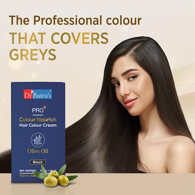 Dr Batras Pro+ Colour Nourish Hair Colour Cream for Rich Hair Color, Enriched with Amla - Brown 120 gm - Crème
