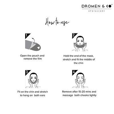 Dromen & Co No More Double Chin Rose Collagen Jawline Mask 15gm - Face Packs