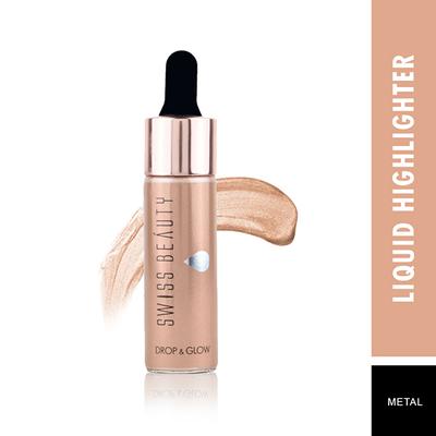Swiss Beauty Drop & Glow Liquid Highlighter Illuminater - (Metal) 18 ml - Highlighters & Illuminators