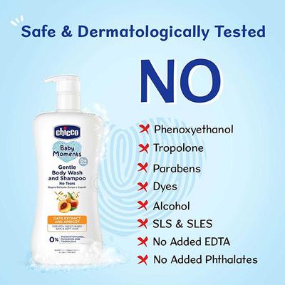 Chicco Baby Moments Gentle Bodywash & Shampoo 650 ml - Shower Gels & Body Wash