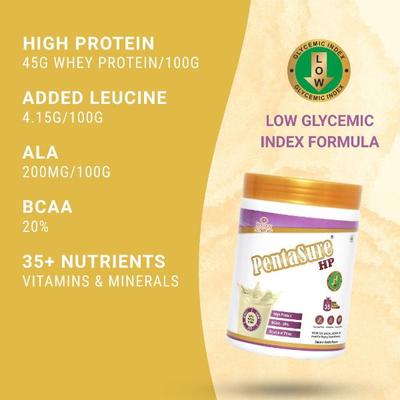 PentaSure HP 100% Whey Protein Powder- Banana & Vanilla Flavour 400 g - Whey Proteins