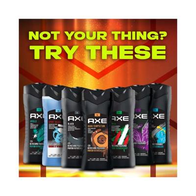 Axe Dark Temptation 3 In 1 Body Face & Hair Wash for Men Long-Lasting Fragrance 400 ml - Shower Gels & Body Wash
