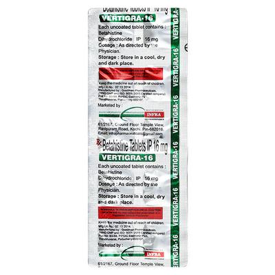 VERTIGRA 16mg Tablet 10's - Vertigo-Ant