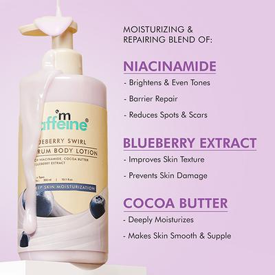 mCaffeine Blueberry Swirl Serum Body Lotion 300 ml - Body Butter