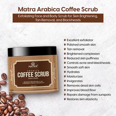 Matra Arabica Coffee Scrub for Face and Body for Tan Removal and Blackheads Exfoliating Scrub - All Skin Types 100 gm - Face Scrubs