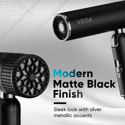Vega Style Pro 1600W Hair Dryer for Men and Women with 2X Faster Drying, 2 Attachment (VHDH-34) 549 gm - Hair Dryers