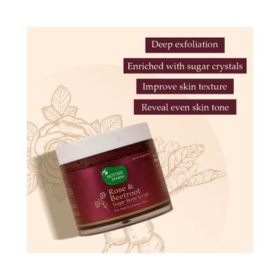 Mother Sparsh Rose & Beetroot Exfoliating Sugar Body Scrub For Dull & Uneven Skin Tone 100 gm - Scrubs & Exfoliants