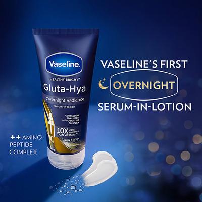 Vaseline Gluta-Hya Overnight Radiance, Serum-In-Lotion, With Amino Peptide And GlutaGlow, 200 ml - Night Cream
