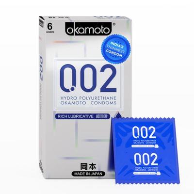 Okamoto 002 Rich Lubricative condoms 6's - Plain/Flavoured Condoms