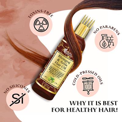 Oriental Botanics with Comb Applicator - Bhringraj & Amla Hair Oil 200 ml - Hair Oils