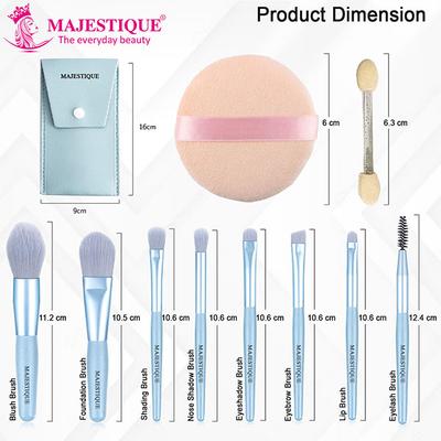 Majestique Makeup Brush Set with Powder Puff and Stick for Beginner for Makeup - Multicolor 1's - Face Brush