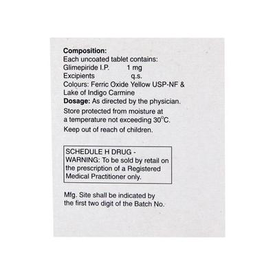 Glimulin 1mg Tablet 15'S - Diabetes-Ant