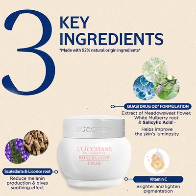 L'Occitane Reine Blanche Brightening Cream 50 ml - Lotions & Creams