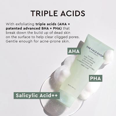 The Face Shop Tea Tree Pore Clarifying Gel Cleanser - Korean Face Wash with Salicylic Acid - 150ml - Scrubs & Exfoliants