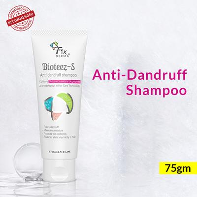 Fixderma Bioteez-S Anti Dandruff Shampoo - Flaky Scalp Condition, Relieves Itchy & Dry Scalp, Sulphate & Paraben Free 75ml - Dry Shampoos & Conditioners