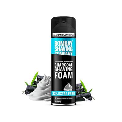 Bombay Shaving Company Charcoal Shaving Foam with Moroccan Argan Oil 2X Creamier Formula 264gm - Shaving Foams