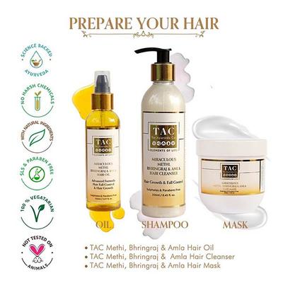 TAC The Ayurveda Co. Miraculous Methi, Bhringaraj and Amla Hair Mask 200 gm - Personal Care (Ayush)