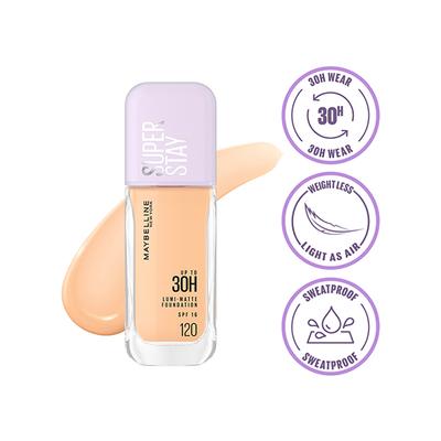 Maybelline New York Super Stay Lumi-Matte Liquid Foundation 30H Longwear Yet Light-As-Air, 120 35 ml - Foundation