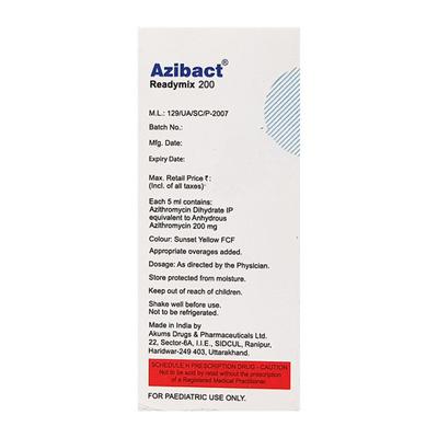 Azibact 200mg Readymix Suspension 15ml - Bacterial Infections-Mac