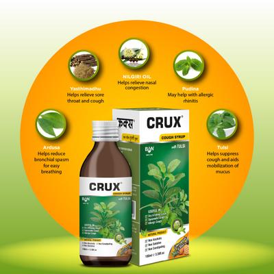 Ban Labs Crux Ayurvedic Cough Syrup With Tulsi 100 ml - Speciality Medicines