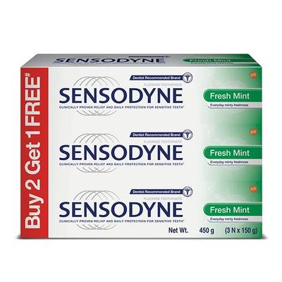 Sensodyne Sensitive Toothpaste - Fresh Mint (Pack of 3 x 150 gm) - Toothpaste