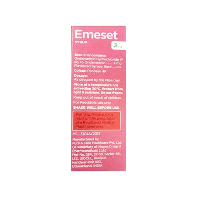 EMESET 2 MG STRAWBERRY FLAVOUR Syrup 30ml - Vomitting/Emesis-Ant