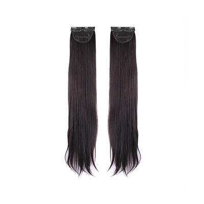 Bronson Professional Hair Extensions Side Patch Straight 2 Clip-In 24 inch Natural Brown No 2 1's - Hair Clips/Bands
