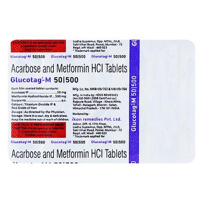 GLUCOTAG M 50/500mg Tablet 10's - Diabetes-Ant