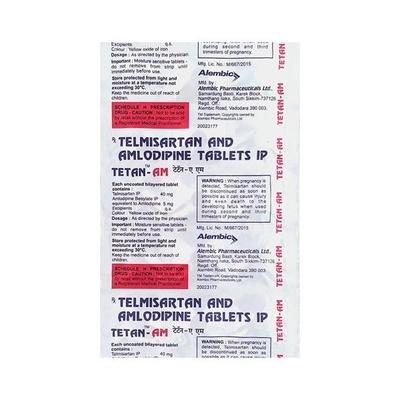 Tetan AM 40mg Tablet 15'S - Hypertension-Ana