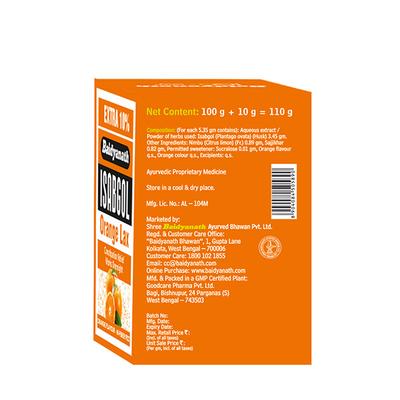 Baidyanath Isabgol Psyllium Husk Powder - Orange Lax 110 g - Digestive Care
