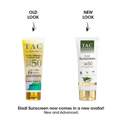 TAC The Ayurveda Co. Eladi Mattifying SPF 50 PA+++ Sunscreen 50 gm - Face Sunscreen