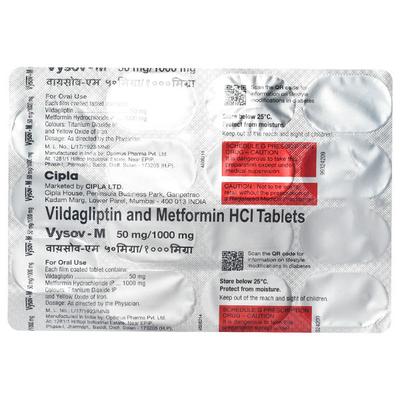 VYSOV M 50/1000mg Tablet 15's - Diabetes-Ant