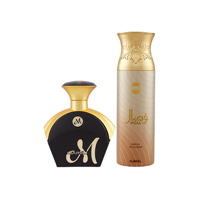 Maryaj M For Her EDP Fruity Floral Perfume And Ajmal Wisal Deodorant Floral Musky Fragrance 290 ml - Women Perfumes (Edt/Edp)