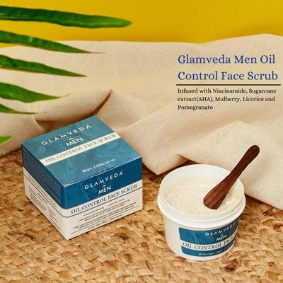 Glamveda Men Oil Control and Black Head Removing Face Scrub 80 gm - Face Scrubs