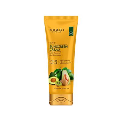 Vaadi Herbals Sunscreen Cream SPF-25 with Extracts of Kiwi & Avocado 110 gm - Face Sunscreen