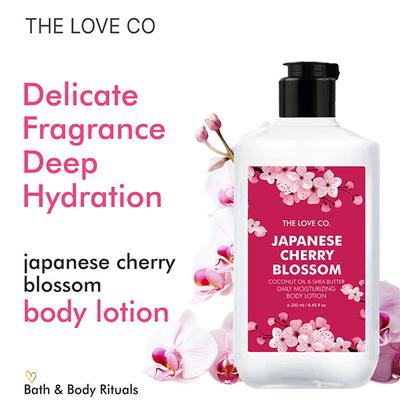 The Love Co. Japanese Cherry Blossom Body Lotion - Daily Skin Moisture for Men and Women - Intense Hydration for Dry Skin 250 ml - Creams/Oils/Lotions