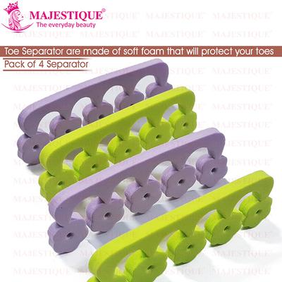 Majestique 4 Pieces Foot Toe Finger Separator, Pedicure Tool Kit - Color May Vary 1's - Nail Care