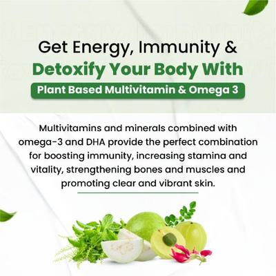 Vlado's Himalayan Organics Plant Based Multivitamin Omega 3 Veg Capsules 60's - Omega Fish Oil Fatty Acids