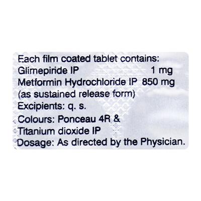 Glycomet GP 1/850mg Tablet 10'S - Diabetes-Ant