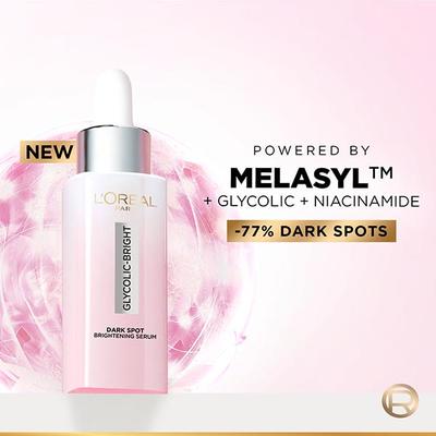 L'Oreal Paris Glycolic Bright Dark Spot Instant Glowing Serum 8% Glycolic Acid 15 ml - Under Eye Creams & Serums