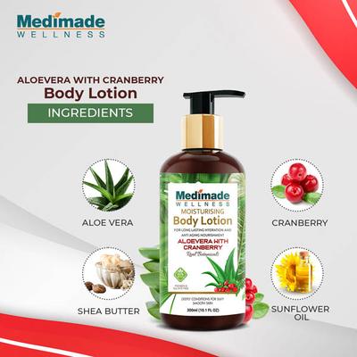 Medimade Aloevera With Cranberry Moisturizing Body Lotion (Pack of 2) 1's - Lotions & Creams