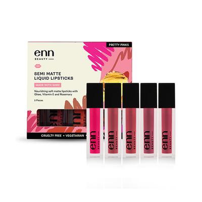 ENN Semi Matte Liquid Lipstick Kit - Pretty Pinks 5's - Liquid Lipsticks