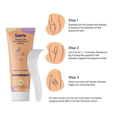 Sanfe Bikini Line Hair Removal Cream-Lavender & Aloe Vera 100 gm - Shaving & Hair Removal