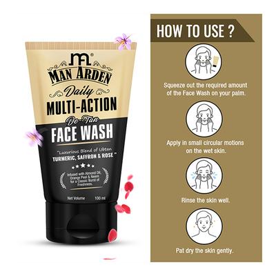 Man Arden Daily Multi-Action D Tan Face Wash 100 ml - Face Washes