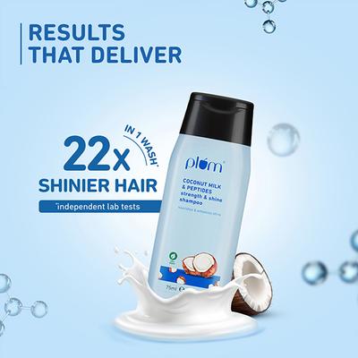 Plum Coconut Milk & Peptides Strength & Shine Shampoo 100% Vegan 75 ml - Shampoos