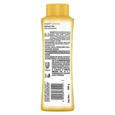 Pond's Sandal Radiance Talcum Powder, Natural Sunscreen 300 gm - Body Sunscreen