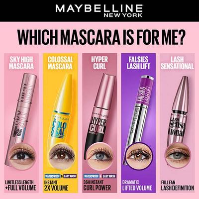 Maybelline New York Hypercurl Waterproof, Very Black 9.2 ml - Mascaras