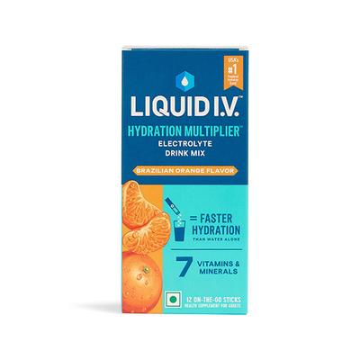 Liquid I.V. Hydration Multiplier- Brazilian Orange, Electrolyte Powder Drink Mix 12's - Multi-Vitamins
